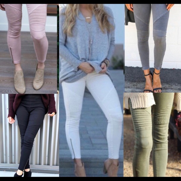 ❗️ONLY 1 LEFT❗️White Moto Leggings - Picture 3 of 6